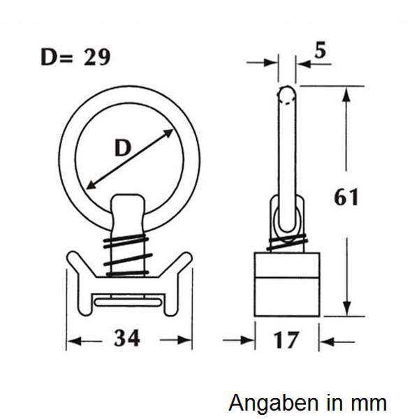 4er Set Zurrösen zur Ladungssicherung für C-Schiene 4er Set Zurrösen zur Ladungssicherung für C-Schiene