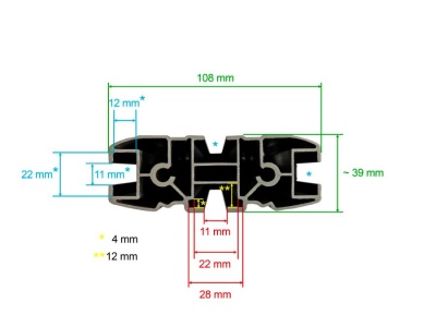 Rhino Rack Reconn-Deck Querträger 1500 mm, schwarz