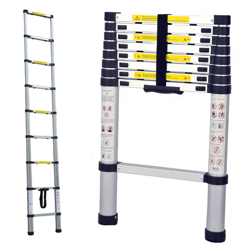 Teleskop Ausziehleiter Aluminium 2,60 m silber