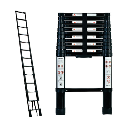 Teleskop Ausziehleiter Aluminium 3,80 m schwarz