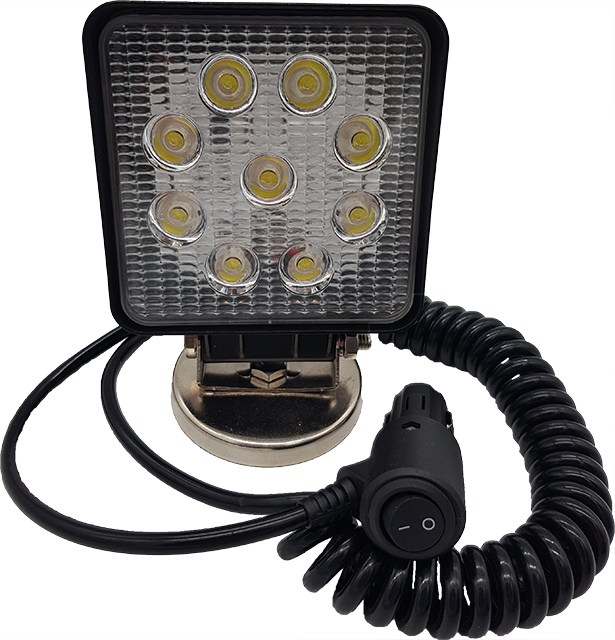 LED Arbeitsscheinwerfer eckig  m. Magnetfuß und Kabel