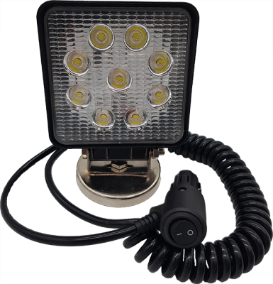 LED Arbeitsscheinwerfer eckig  m. Magnetfuß und Kabel