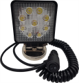 LED Arbeitsscheinwerfer eckig  m. Magnetfuß und Kabel