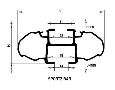 Rhino Rack Sportz Querträger, schwarz 1800 mm
