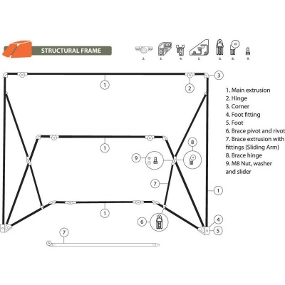 OZTENT Ersatzteil Nr.4 Foot Fitting (2 Stk) für Zelt RV