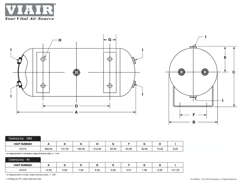 Druckluftkessel Viair 5,7 Liter / 1,5 gal - 200 PSI