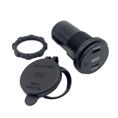 USB Doppelsteckdose zum Einbau Typ C 5-20 V PD 60W
