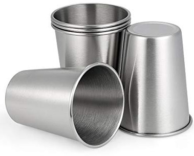 Becher Edelstahl stapelbar 0,4 Liter matt