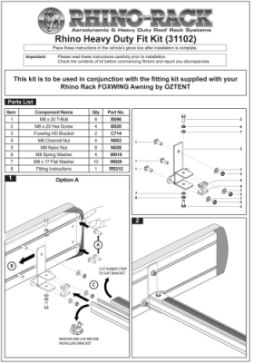 Rhino Rack Batwing Halterung für Heavy Duty Träger