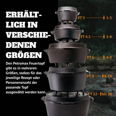 Petromax Feuertopf mit planem Boden ft 03-t